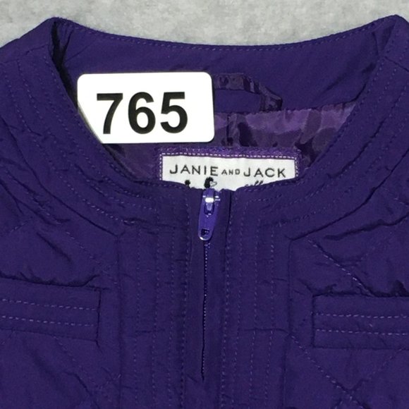 Janie and Jack Collection Girls 6-12M Jacket Quilted Coat Purple Full Zip Jacket - Picture 6 of 6